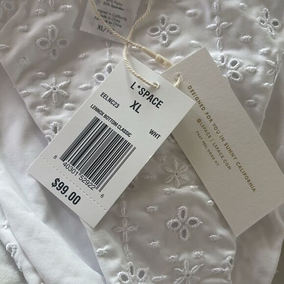 L*Space Lennox Bottom Classic Embroidered Nylon Swim Bottom XL NWT $99 - Picture 8 of 9